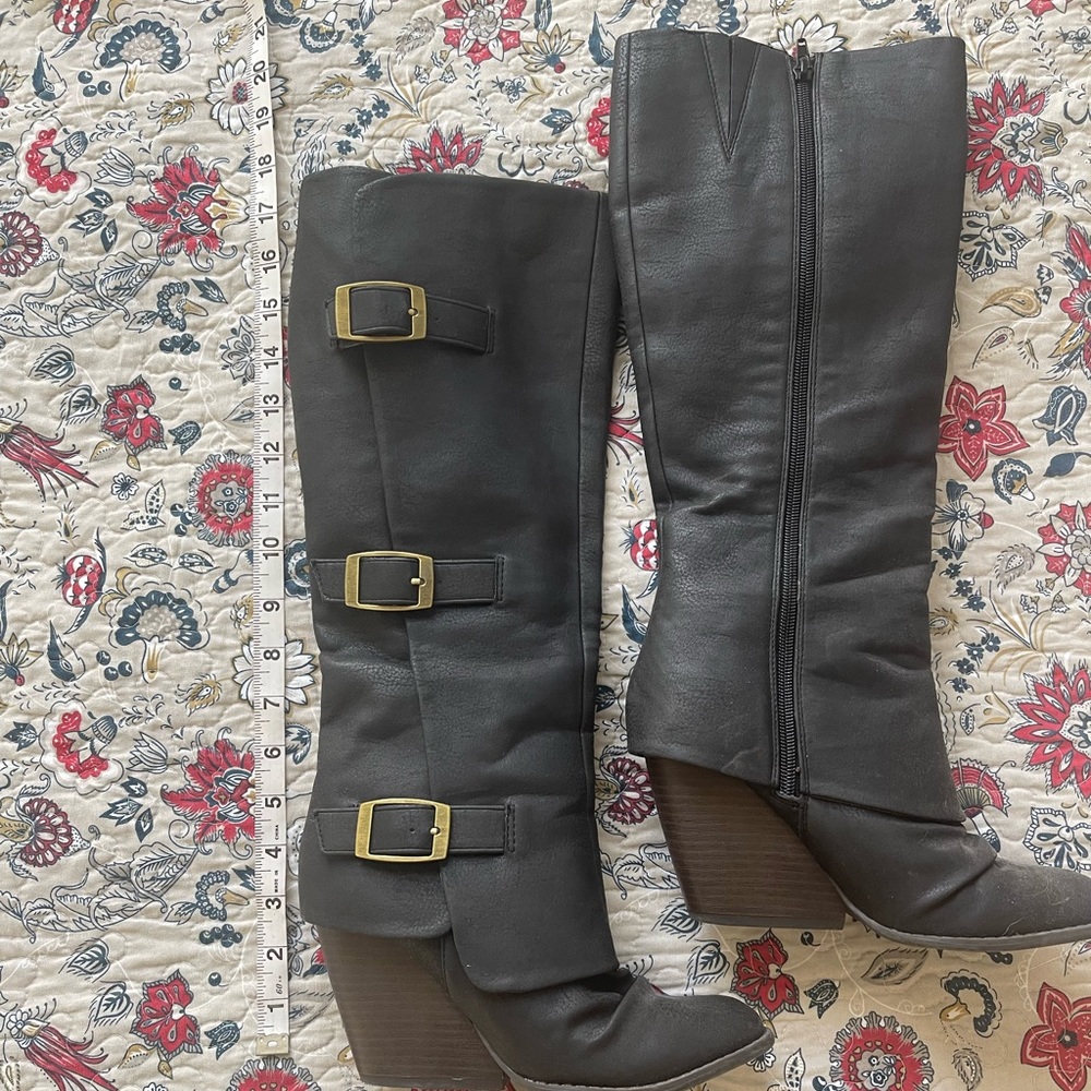 Fergalicious black heeled boots